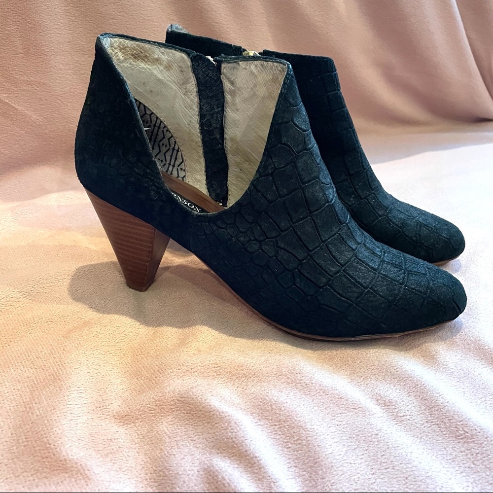black suede bootie
